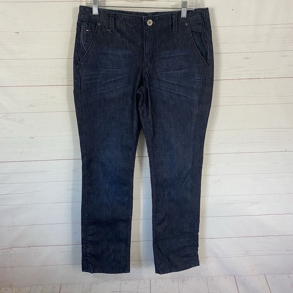 Tommy Hilfiger Womens Trouser Jeans Size 10 Blue 100% Cotton Straight Leg